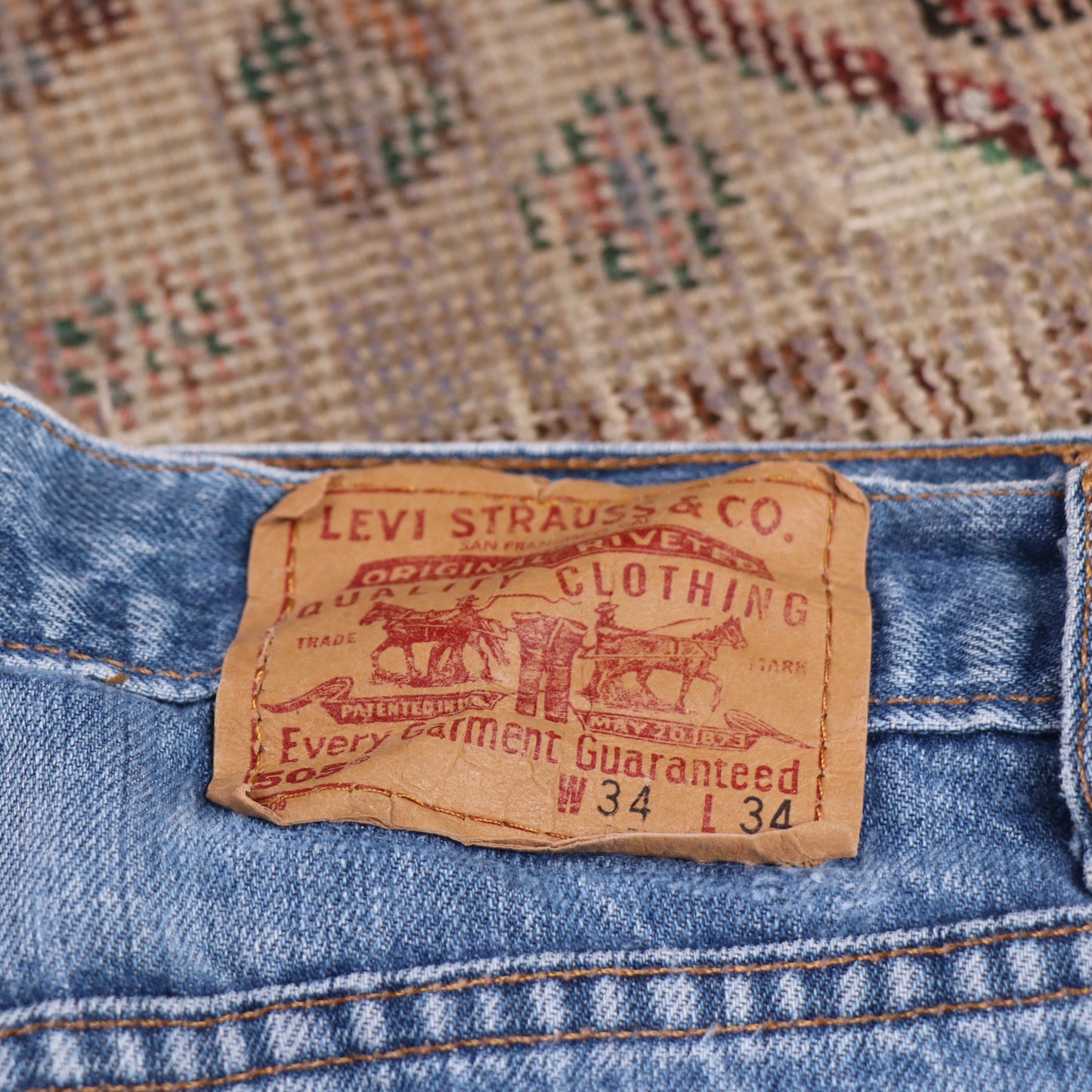 Levi's 505 W32 L33 Straight Leg Regular Fit Blue Denim Jeans