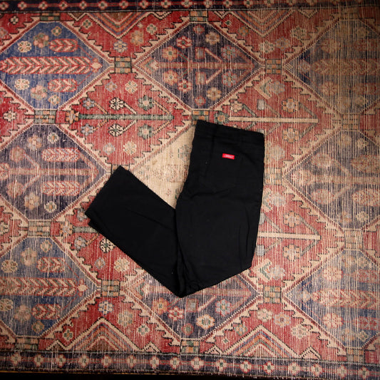 Dickies W34 L27 Straight Leg Black Cotton Blend Trousers