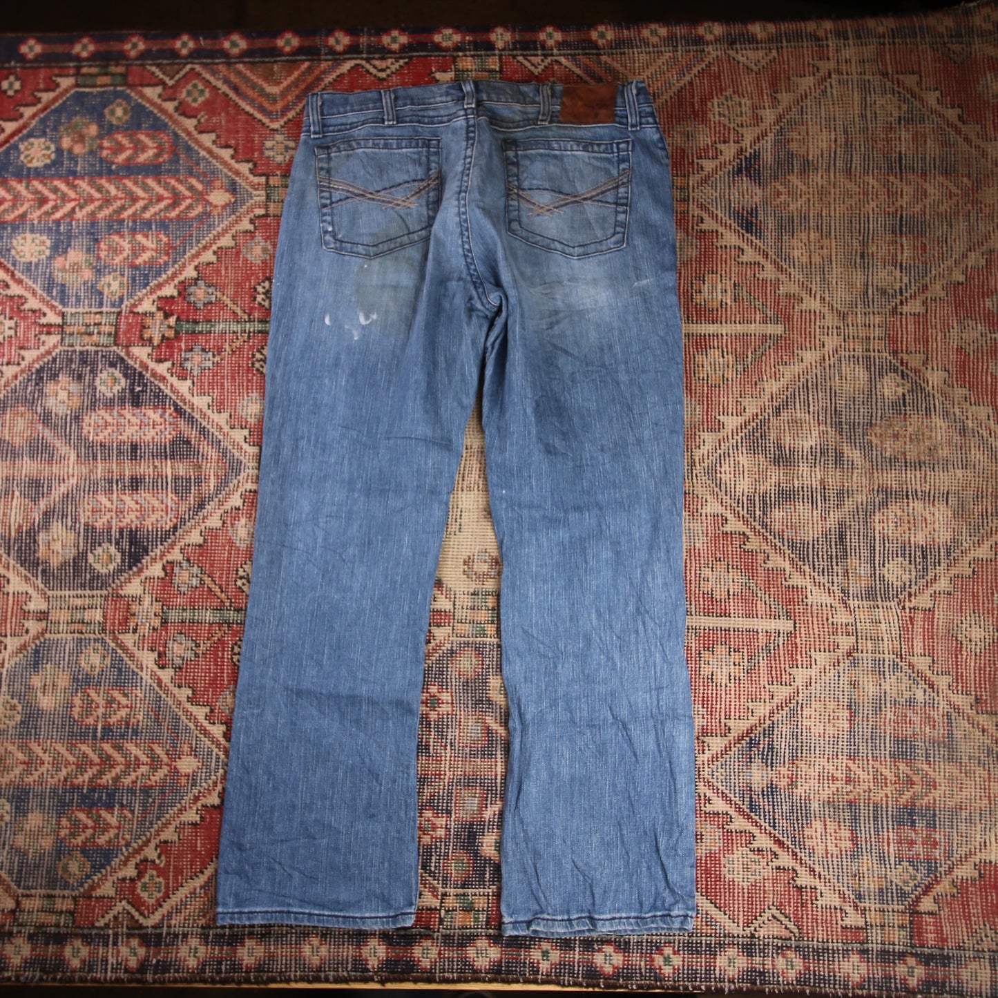 Wrangler W36 L29 Straight Leg Blue Denim Jeans