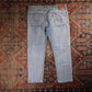 Levi's 512 Red Tab W38 L28 Tapered Leg Slim Fit Classic Ripped Style Blue Denim