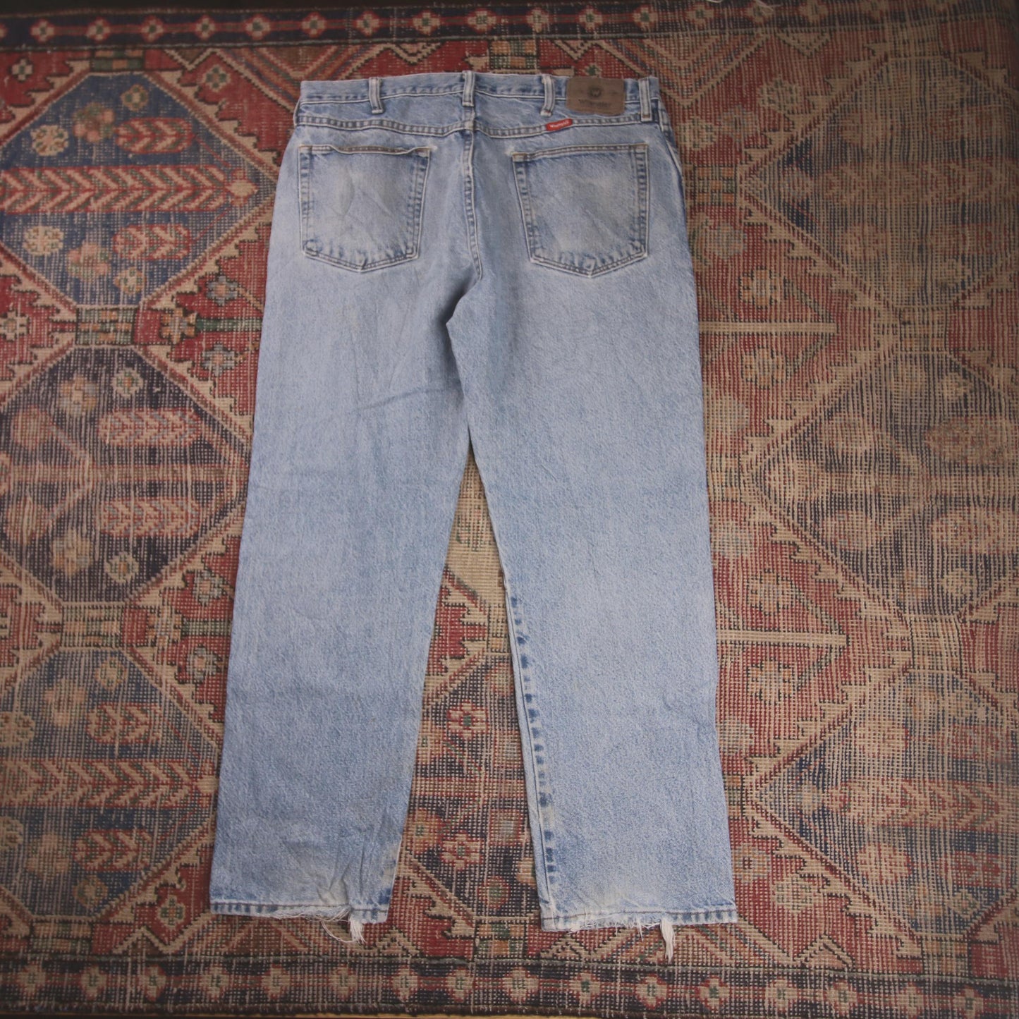 Wrangler W36 L28 Straight Leg Blue Denim Jeans