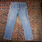 Wrangler W36 L31 Straight Leg Relaxed Fit Blue Denim Jeans