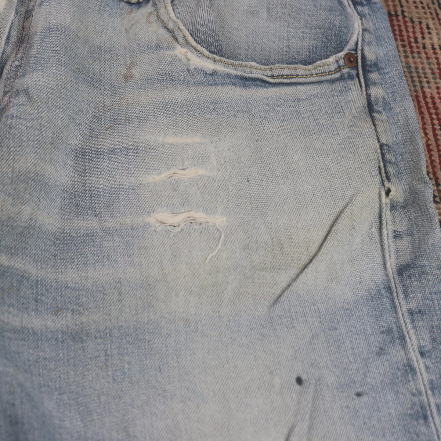 Levi's 527 W36 L24 Bootcut Distressed Style Blue Denim Jeans