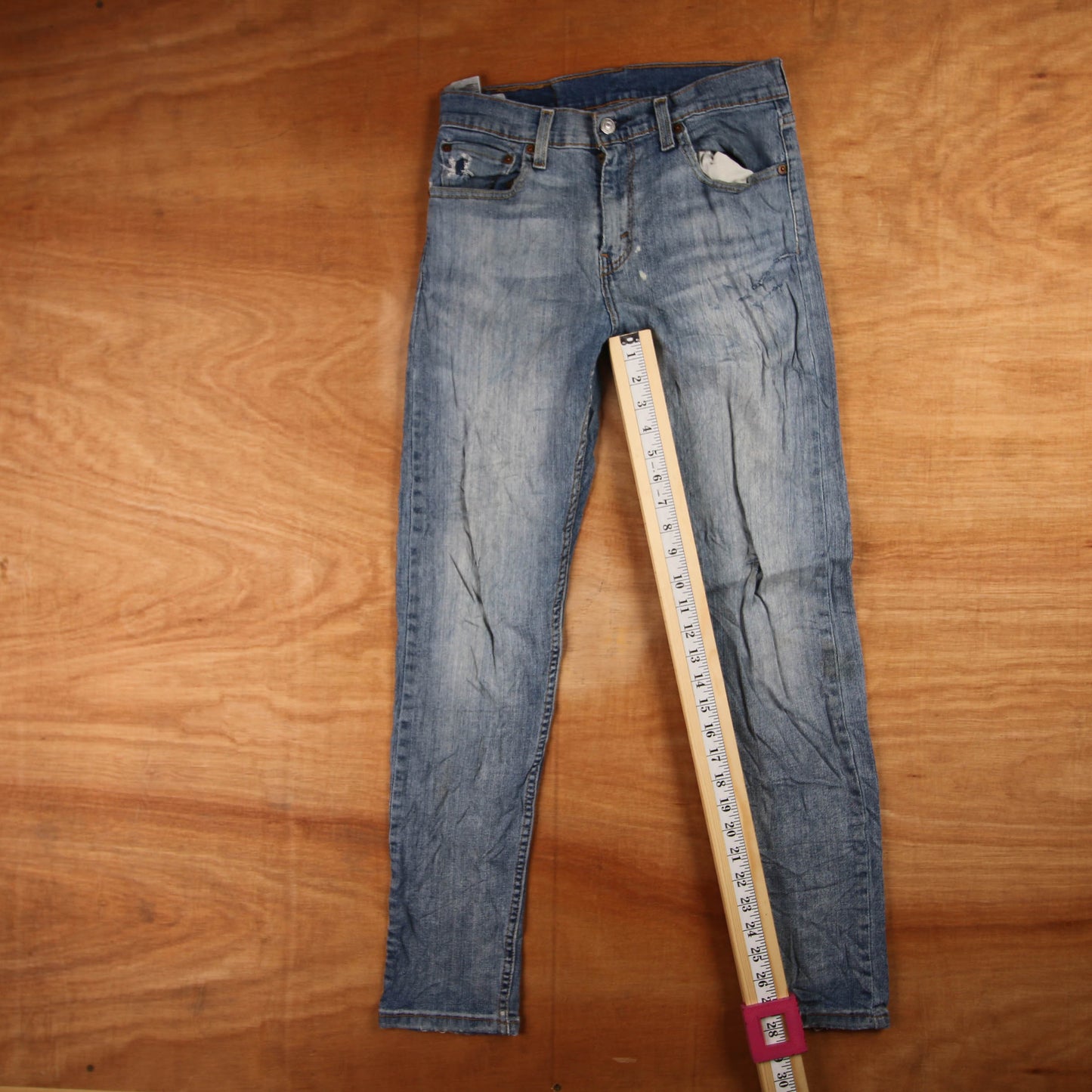 Levi's 517 Red Tab W28 L28 Bootcut Slim Fit Blue Denim Jeans