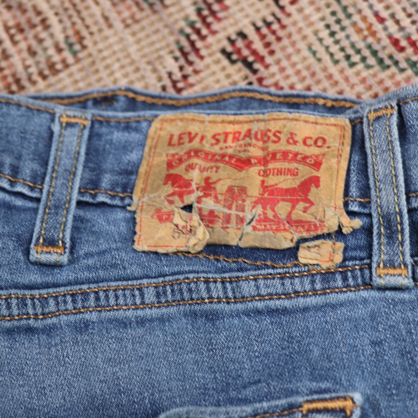 Levi's W38 L32 Straight Leg Blue Denim Jeans
