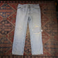 Lee W34 L30 Straight Leg Relaxed Fit Classic Ripped Style Blue Denim Jeans