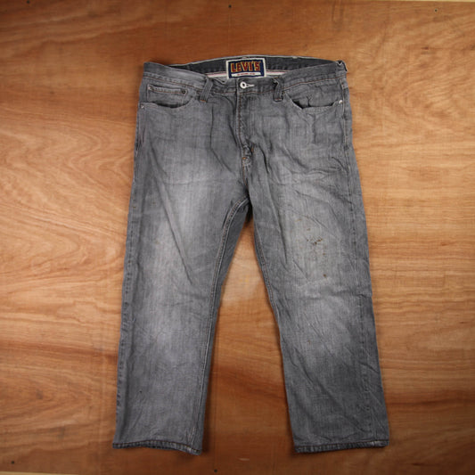 Levi's 505 Red Tab W38 L26 Straight Leg Regular Fit Grey Denim Jeans
