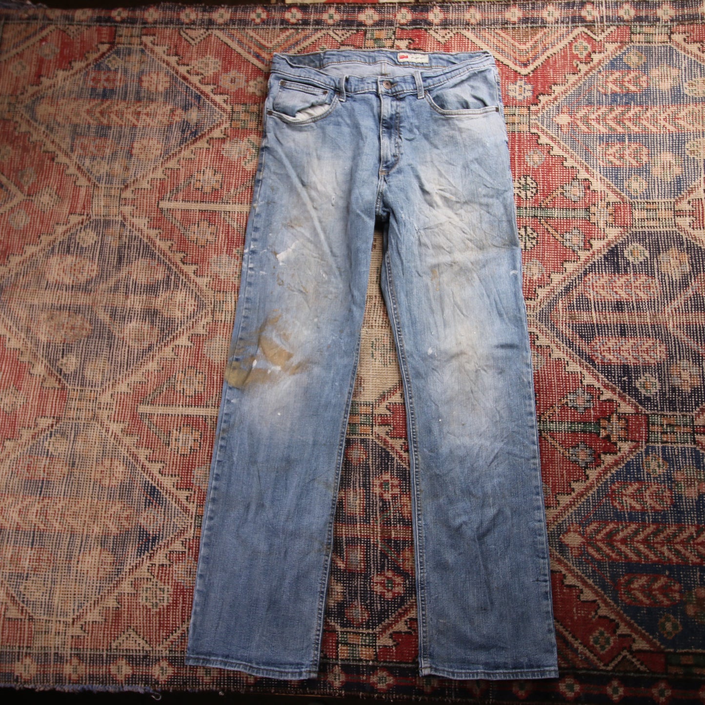 Wrangler W32 L30 Straight Leg Blue Denim Jeans