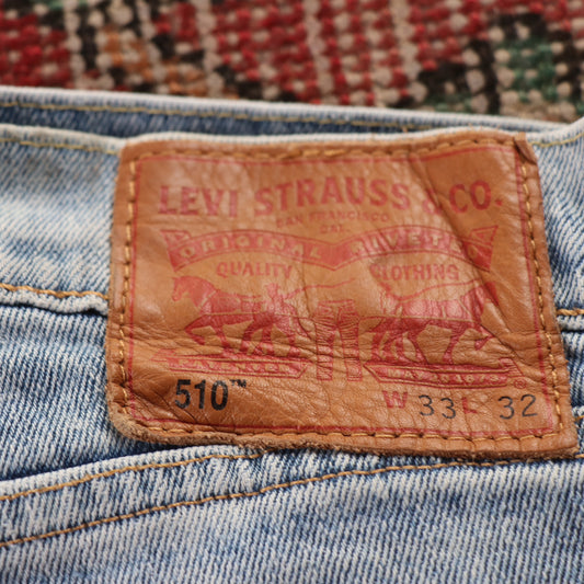 Levi's 510 Red Tab W32 L31 Skinny Blue Denim Jeans