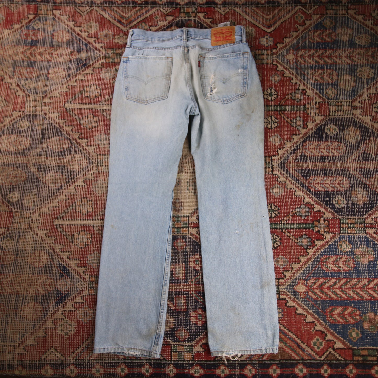 Levi's 514 W30 L32 Straight Leg Classic Ripped Style Blue Denim Jeans