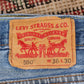 Levi's 550 W34 L28 Tapered Leg Relaxed Fit Classic Ripped Style Blue Denim Jeans