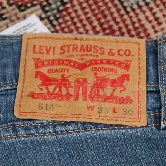 Levi's 514 W40 L28 Straight Leg Blue Denim Jeans