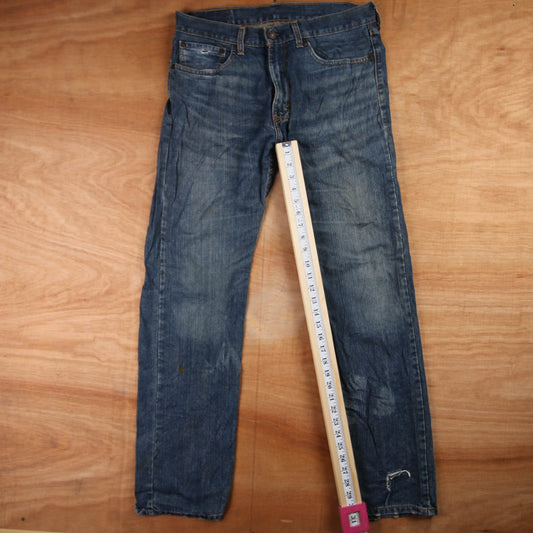 Levi's 505 Red Tab W34 L31 Straight Leg Regular Fit Blue Denim Jeans
