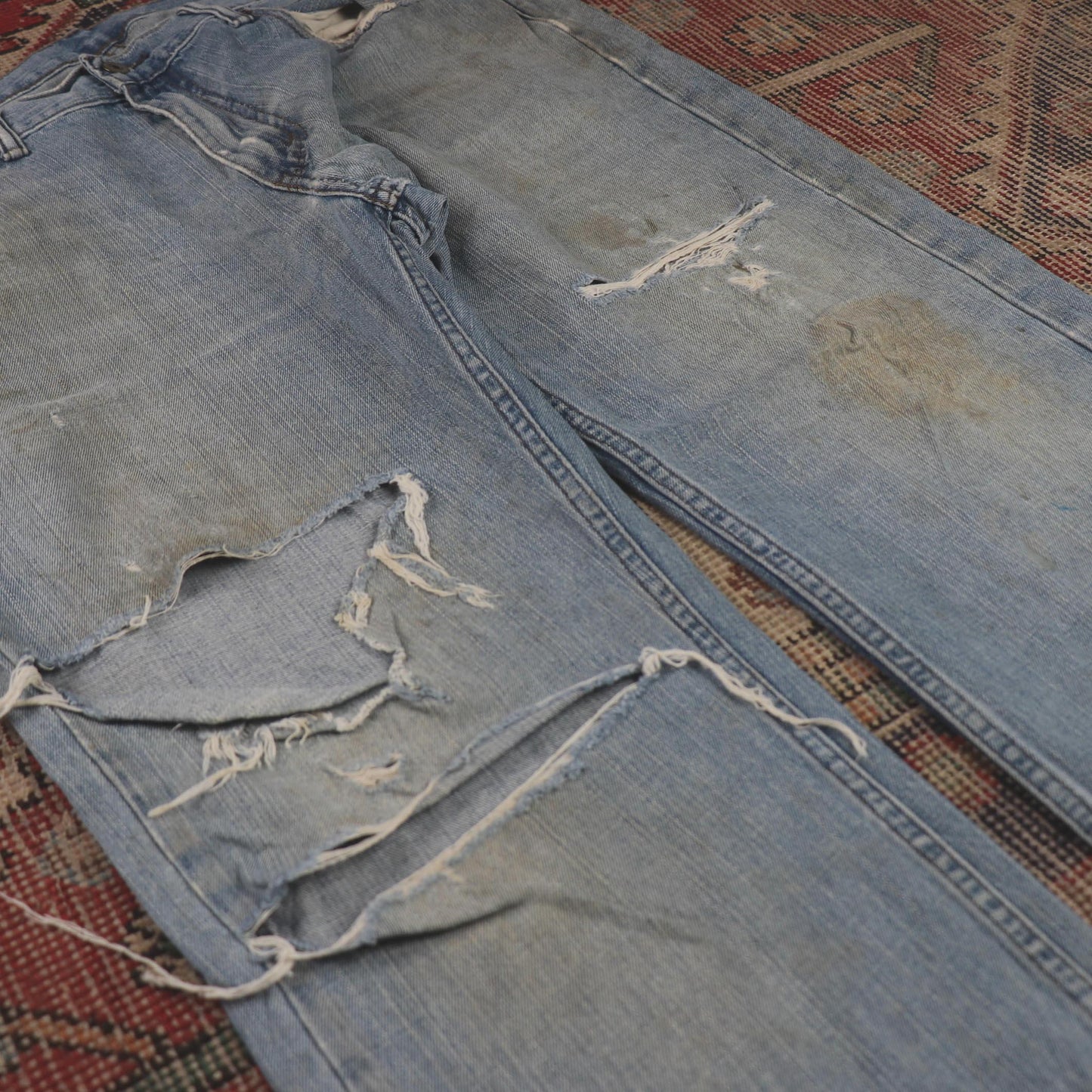 Levi's 569 W36 L30 Straight Leg Loose Fit Classic Ripped Style Blue Denim Jeans