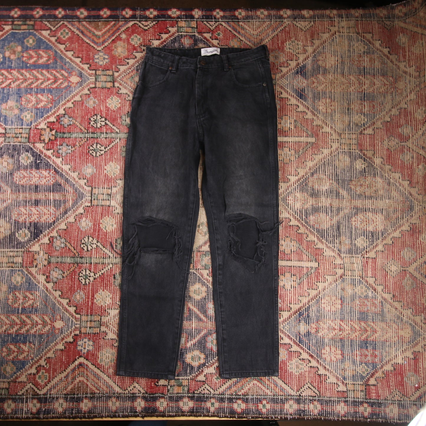 Wrangler W28 L26 Skinny Classic Ripped Style Black Denim Jeans