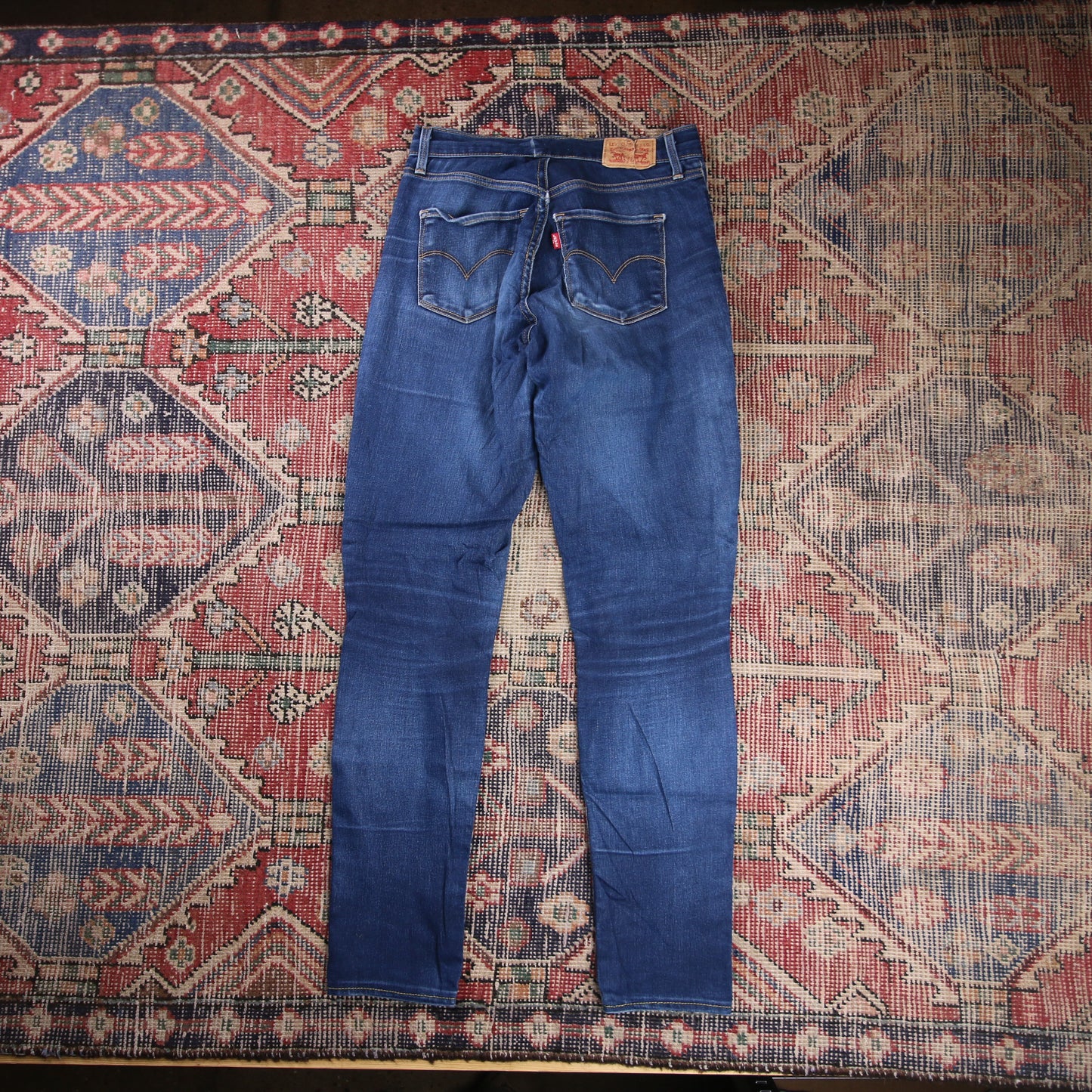 Levi's W26 L29 Skinny Classic Ripped Style Blue Denim Jeans