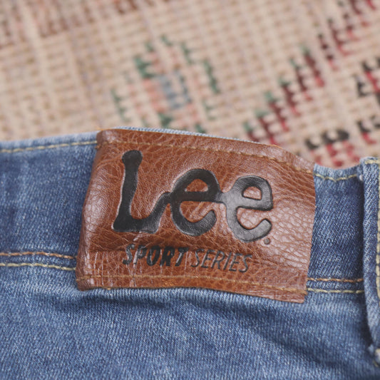 Lee W28 L24 Straight Leg Blue Denim Jeans
