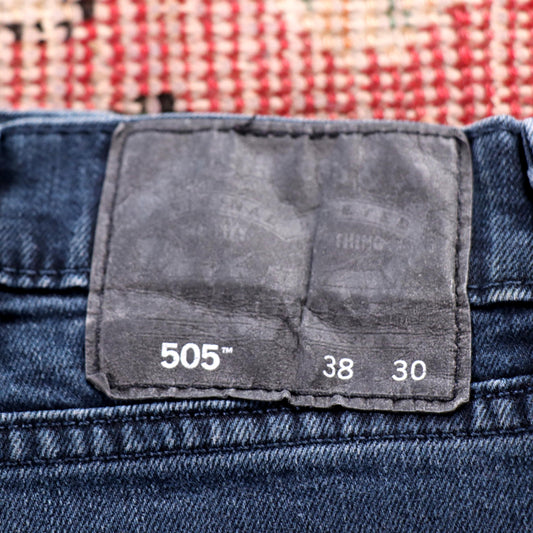 Levi's 505 Red Tab W34 L24 Straight Leg Regular Fit Blue Denim Jeans