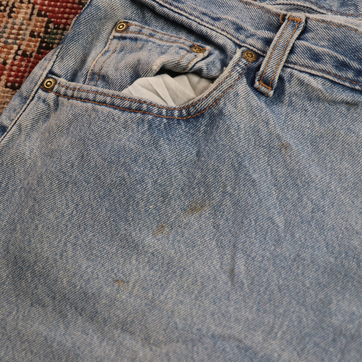 Wrangler W36 L31 Straight Leg Relaxed Fit Blue Denim Jeans