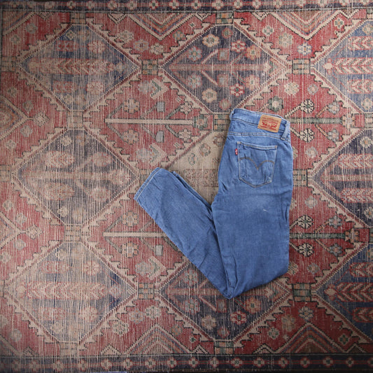 Levi's 711 Red Tab W30 L30 Skinny Blue Denim Jeans