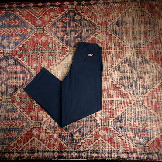 Dickies W28 L31 Straight Leg Blue Cotton Blend Trousers