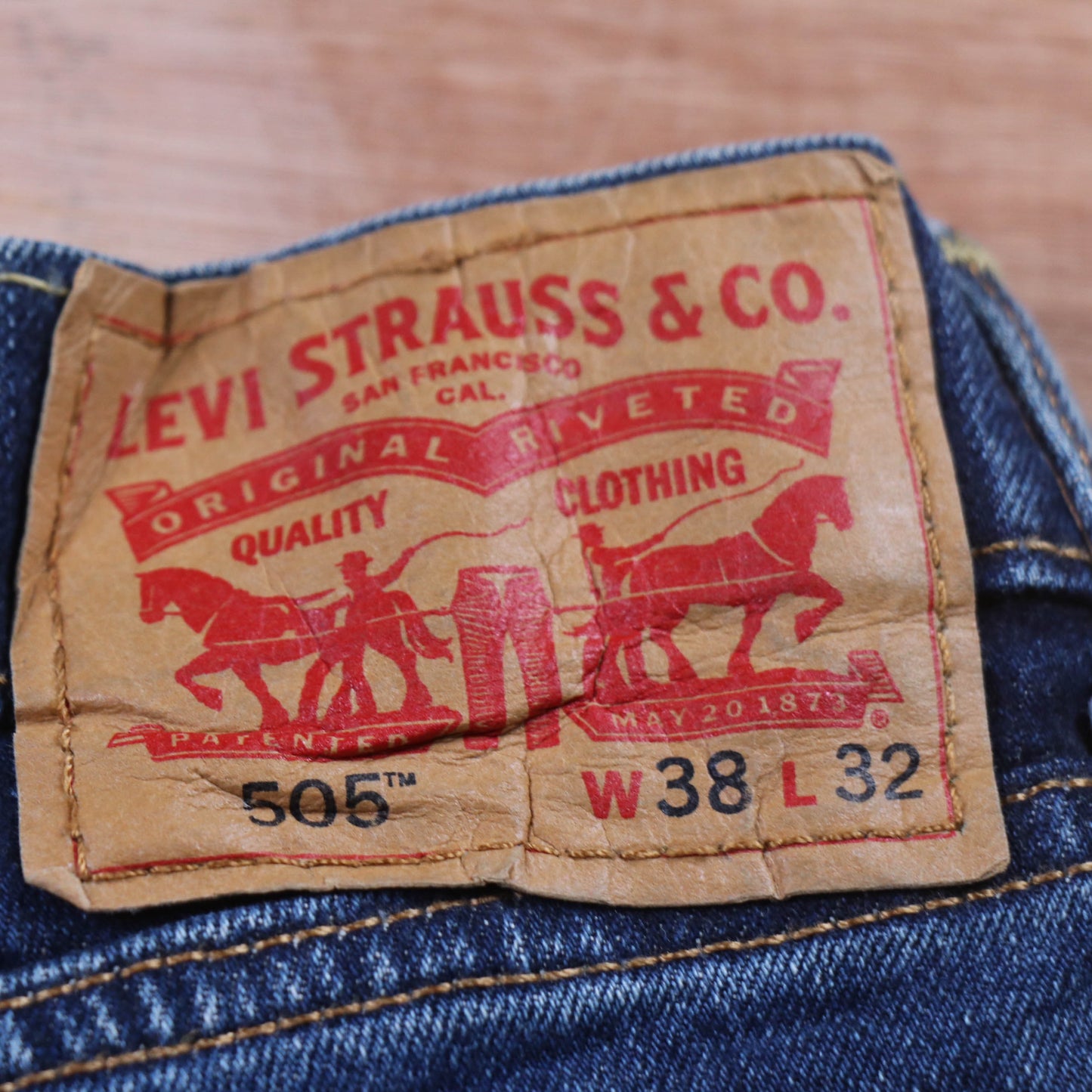 Levi's 505 Red Tab W38 L28 Straight Leg Regular Fit Blue Denim Jeans