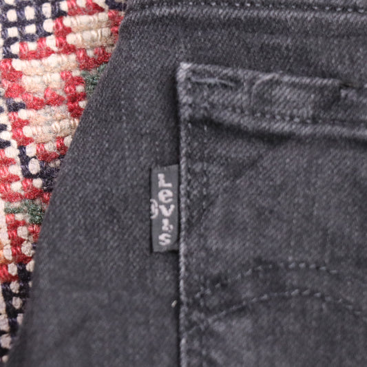 Levi's 505 W28 L31 Straight Leg Regular Fit Classic Ripped Style Black Denim Jea