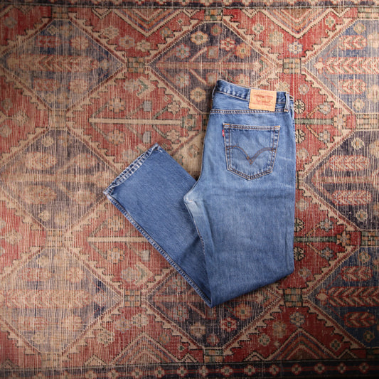 Levi's Orange Tab W38 L34 Straight Leg Classic Ripped Style Blue Denim Jeans