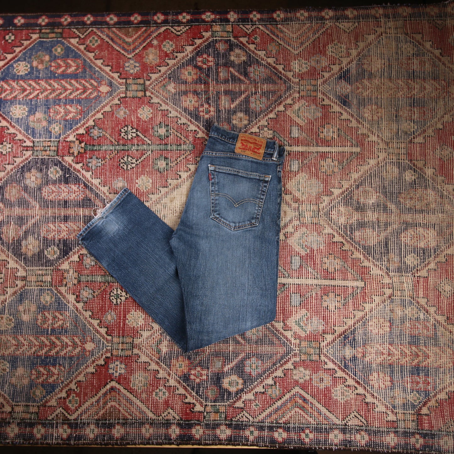 Levi's 505 W34 L30 Straight Leg Regular Fit Blue Denim Jeans