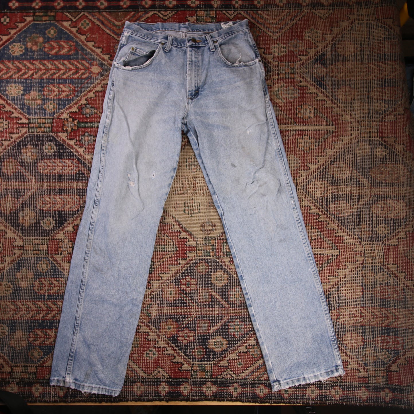 Wrangler W30 L30 Straight Leg Relaxed Fit Blue Denim Jeans