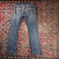 Wrangler W34 L31 Straight Leg Slim Fit Classic Ripped Style Blue Denim Jeans