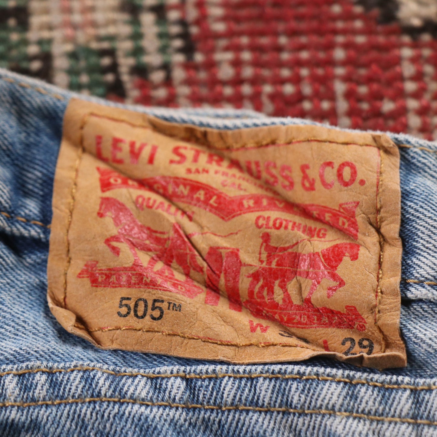 Levi's 505 Red Tab W32 L27 Straight Leg Regular Fit Blue Denim Jeans