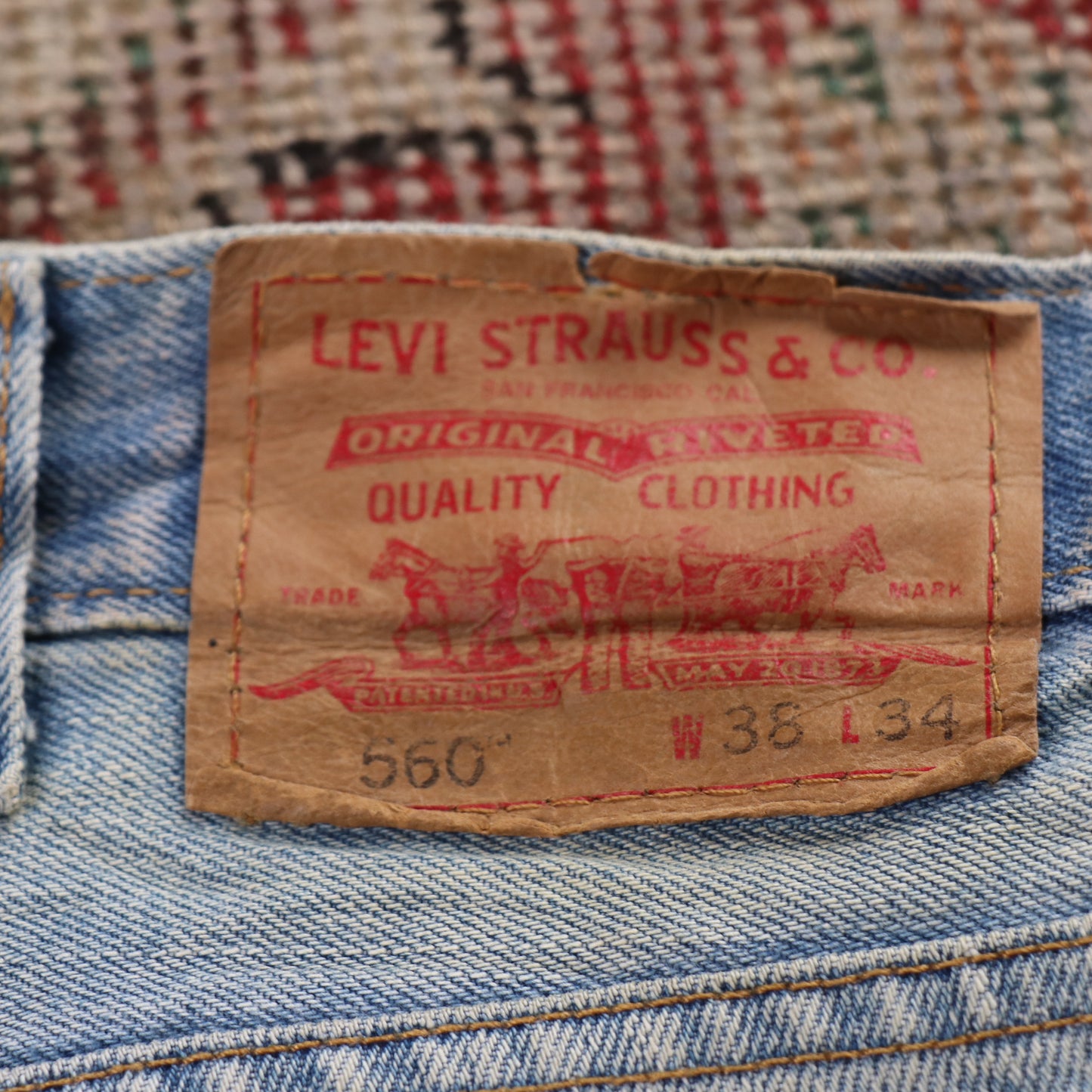 Levi's 560 Red Tab W38 L33 Comfort Fit Blue Denim Jeans