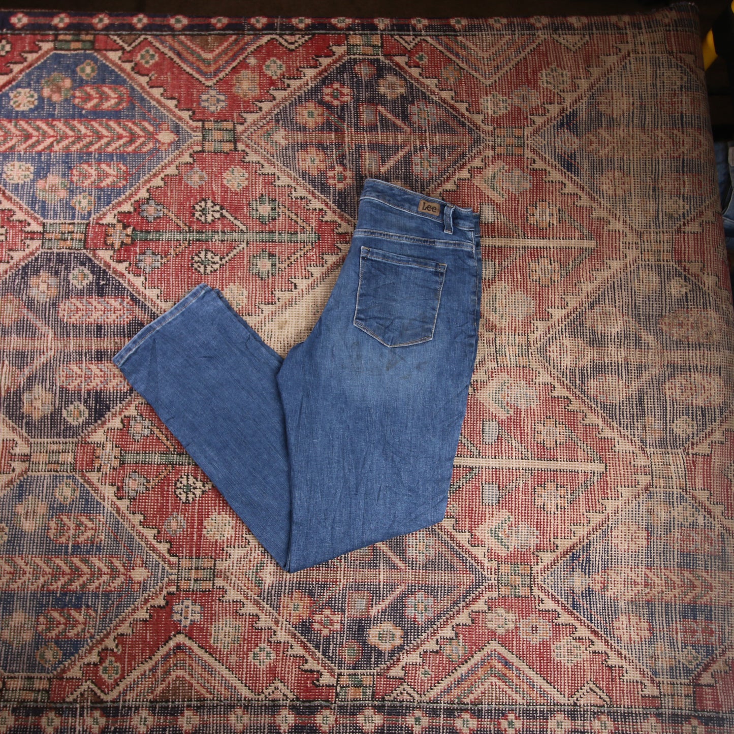 Lee W32 L31 Straight Leg Relaxed Fit Blue Denim Jeans