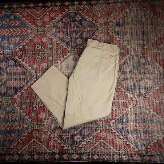 Dickies 874 W40 L29 Straight Leg Beige Cotton Blend Trousers
