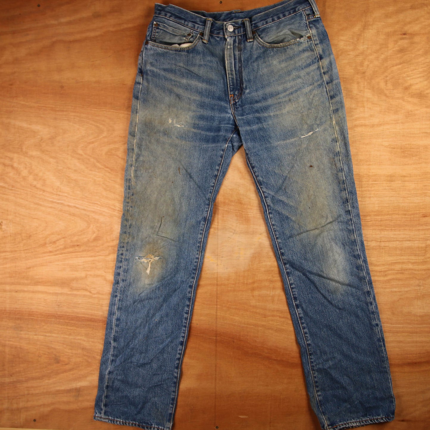 Levi's 514 Red Tab W34 L33 Straight Leg Blue Denim Jeans