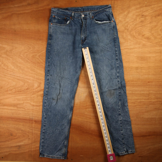 Levi's 505 Red Tab W34 L31 Straight Leg Regular Fit Blue Denim Jeans