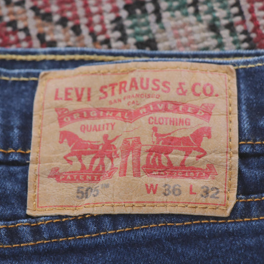 Levi's 505 Red Tab W26 L30 Straight Leg Regular Fit Blue Denim Jeans