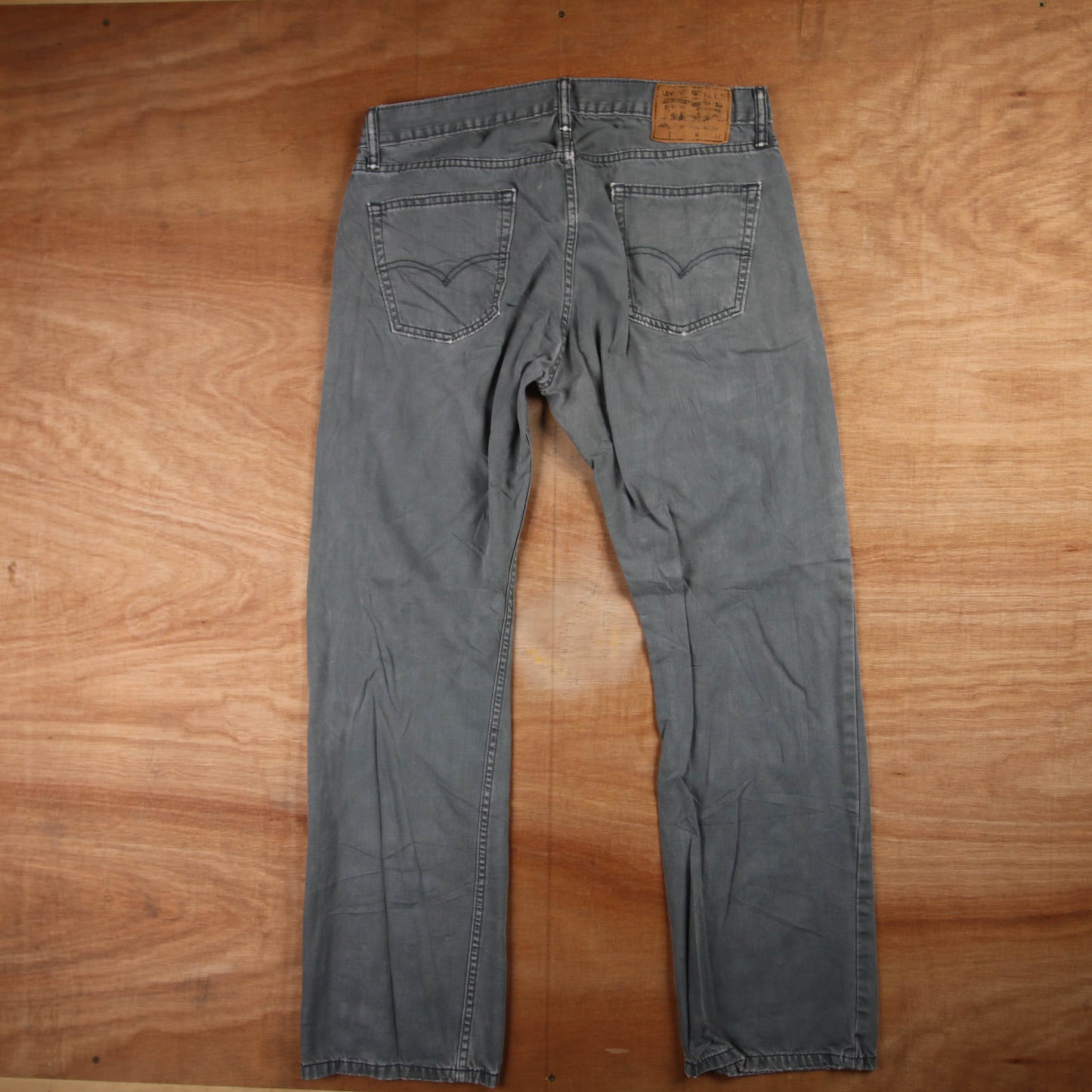 Levi's 505 Red Tab W36 L31 Straight Leg Regular Fit Grey Denim Jeans