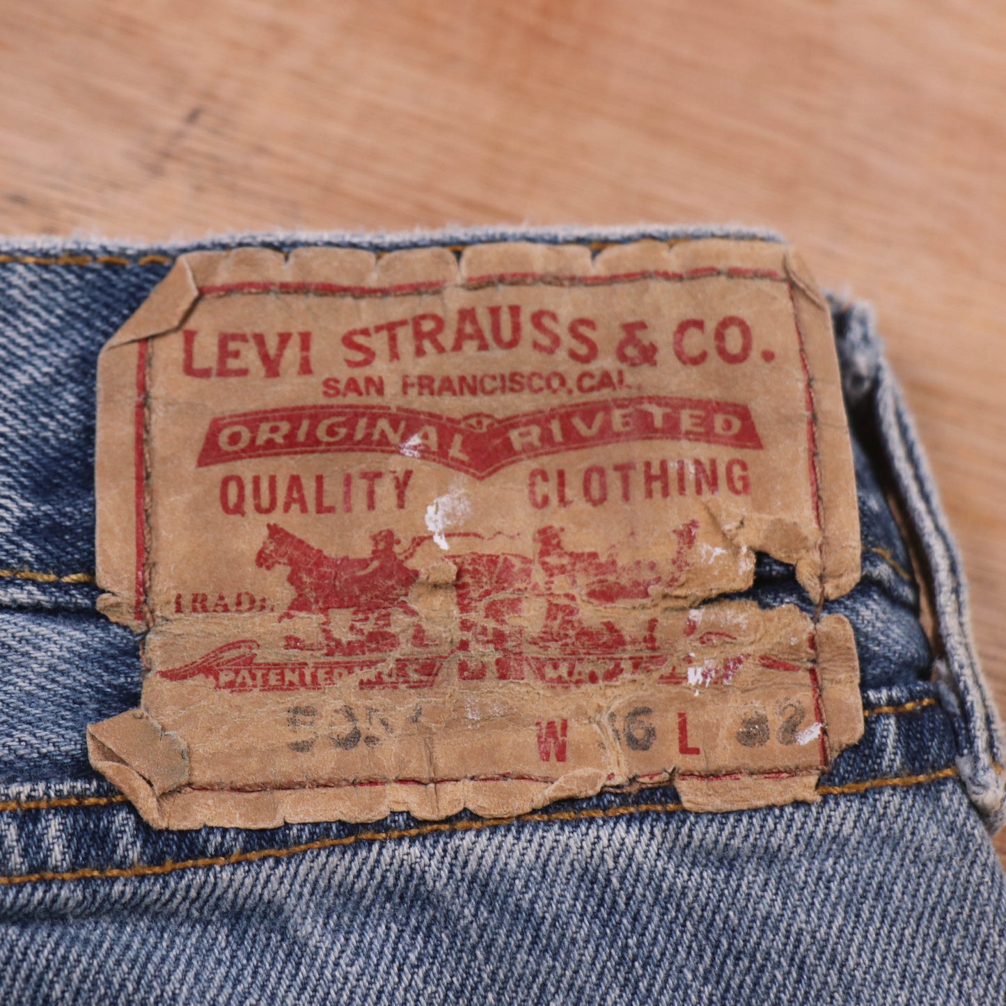Levi's 505 Red Tab W38 L31 Straight Leg Regular Fit Blue Denim Jeans