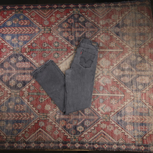 Levi's 512 W26 L30 Flared Black Denim Jeans