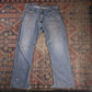 Wrangler W36 L31 Straight Leg Relaxed Fit Classic Ripped Style Blue Denim Jeans