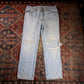 Lee W34 L30 Straight Leg Relaxed Fit Classic Ripped Style Blue Denim Jeans