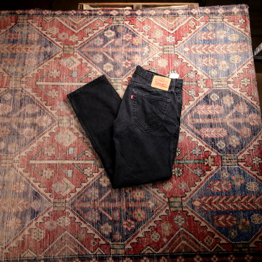Levi's 505 W32 L29 Straight Leg Regular Fit Black Denim Jeans