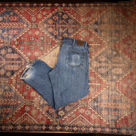 Wrangler W38 L30 Straight Leg Relaxed Fit Blue Denim Jeans