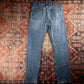 Wrangler W34 L34 Straight Leg Classic Ripped Style Blue Denim Jeans