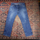 Wrangler W34 L29 Straight Leg Relaxed Fit Blue Denim Jeans