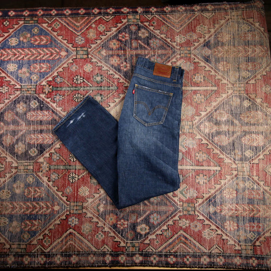 Levi's W36 L35 Straight Leg Loose Fit Blue Denim Jeans