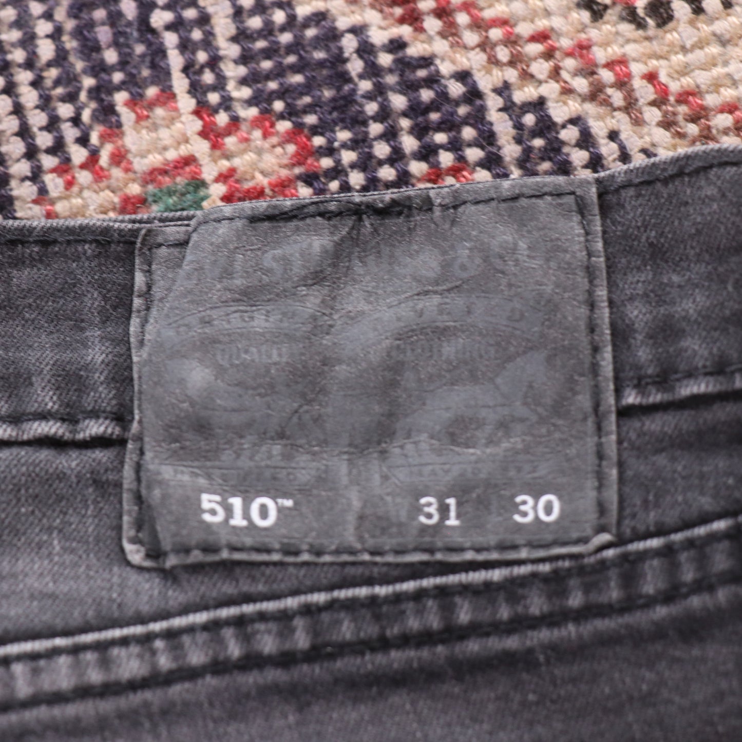 Levi's 510 Red Tab W30 L27 Skinny Black Denim Jeans