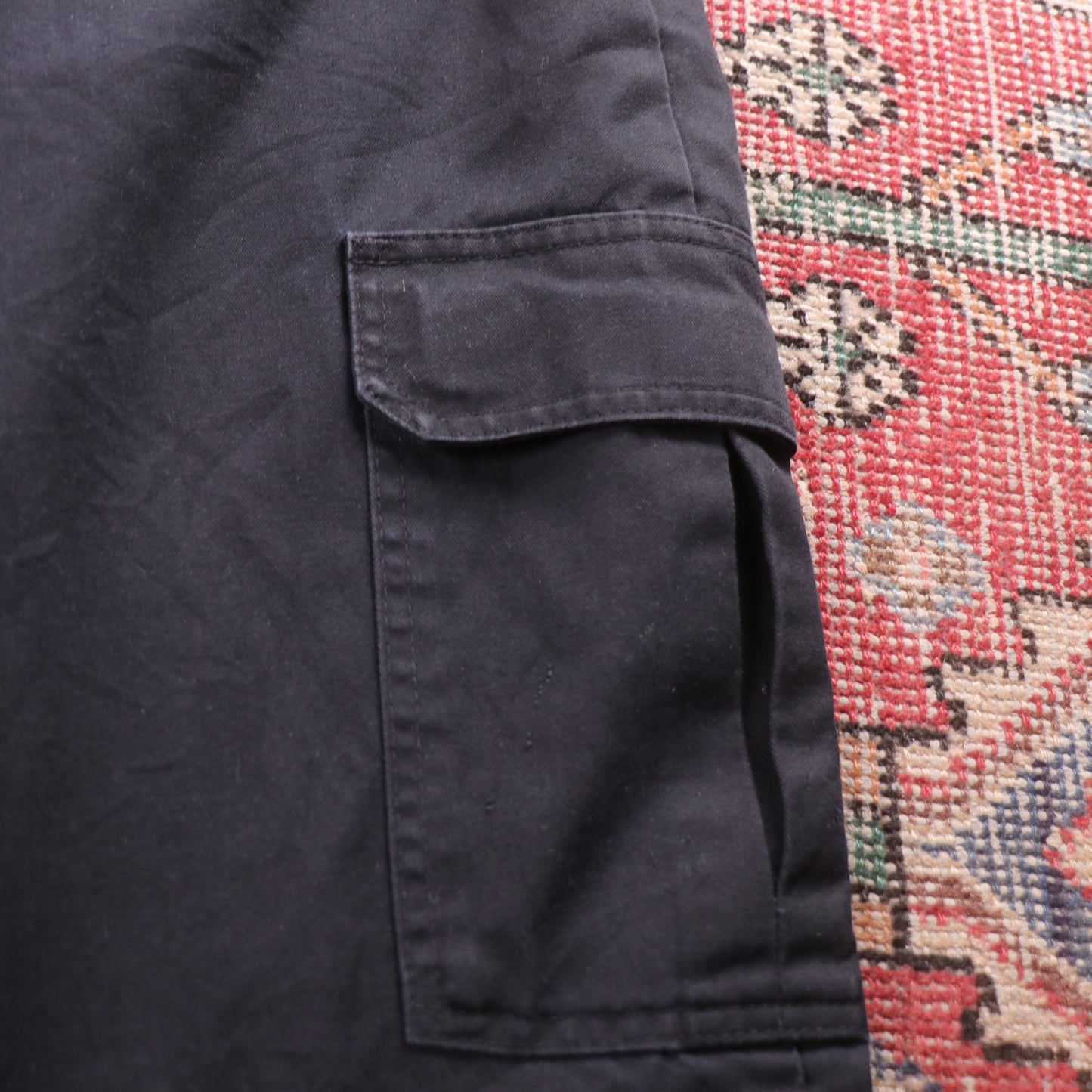 Dickies W36 L27 Cargo Black Cotton Blend Trousers